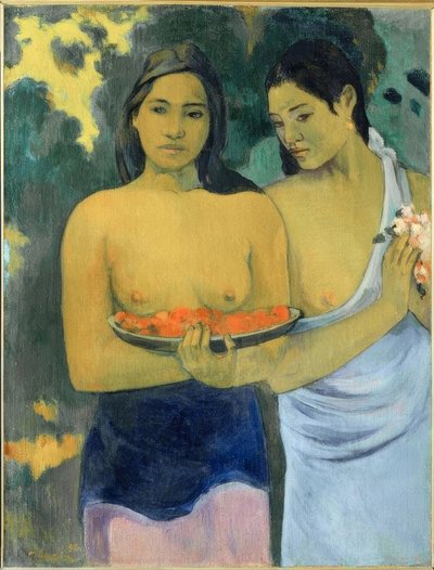 Two Tahitian Women by Paul Gauguin